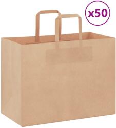 vidaXL 50 db barna kraft papírzacskók fogantyúkkal 32x17x25 cm (4101803)