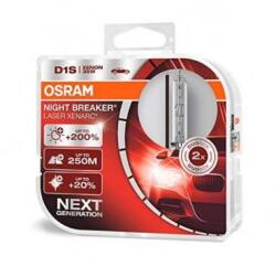 OSRAM 2 db-os Auto Xenon D1S Osram Night Breaker Laser következő generációs izzókészlet, +200%, 85V (AU 66140XNN-HCB)