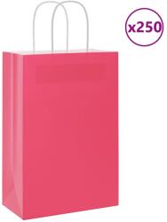 vidaXL 250 db rózsaszín papírzacskók fogantyúkkal 21x11x31 cm (4101672)