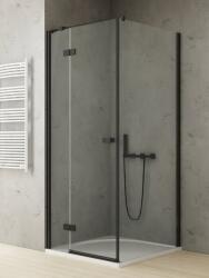 NEW TRENDY Reflexa Black zuhanykabin 120x110 cm négyszögletes fekete matt/átlátszó üveg EXK-4968 (EXK4968)