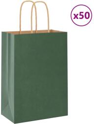 vidaXL 50 db zöld kraft papírzacskók fogantyúkkal 15x8x21 cm (4101711)