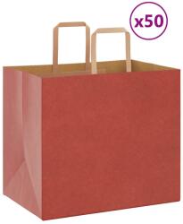 vidaXL 50 db piros kraft papírzacskók fogantyúkkal 32x22x28 cm (4101974)