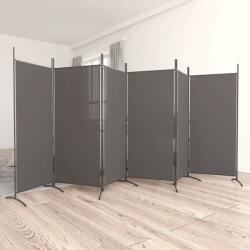 vidaXL 6 paneles antracitszürke szövet térelválasztó 520x180 cm (350272)