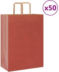 vidaXL 50 db piros papírzacskók fogantyúkkal 32x17x44 cm (4101972)