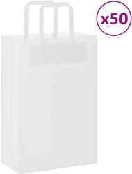 vidaXL 50 db fehér papírzacskók fogantyúkkal 21x11x31 cm (4101826)