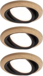 Paulmann Lanati beépített lámpa 3x6 W fekete-fa 92237 (92237)