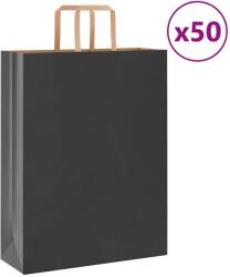 vidaXL 50 db fekete papírzacskók fogantyúkkal 32x12x42 cm (4101858)