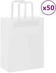vidaXL 50 db fehér papírzacskók fogantyúkkal 21x11x28 cm (4101825)