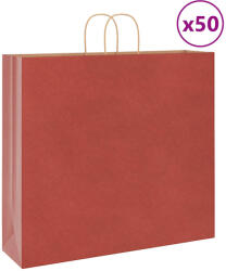 vidaXL 50 db piros papírzacskók fogantyúkkal 54x15x49 cm (4101752)