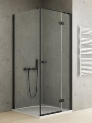 NEW TRENDY Reflexa Black zuhanykabin 80x80 cm négyzet fekete matt/átlátszó üveg EXK-4915 (EXK4915)