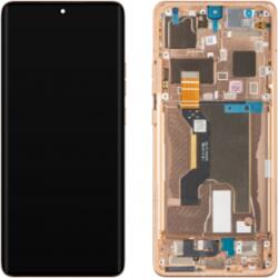 Motorola Edge 50 Ultra Előlap Keret+LCD Kijelző+Érintőpanel, Barack, Peach Fuzz (5D68C24470, 5D68C24485) Gyári, Service Pack