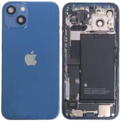  Apple iPhone 13 középső keret akkufedéllel, kamera lencsével kék (akkumulátorral és töltő csatlakozós átvezető fóliával szerelt) Gyári Grade AB