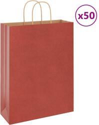 vidaXL 50 db piros kraft papírzacskók fogantyúkkal 32x12x42 cm (4101746)