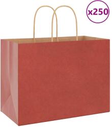 vidaXL 250 db piros papírzacskók fogantyúkkal 32x17x25 cm (4101761)