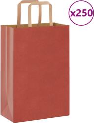 vidaXL 250 db piros papírzacskók fogantyúkkal 21x11x31 cm (4101980)
