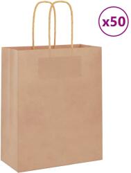 vidaXL 50 db barna kraft papírzacskók fogantyúkkal 18x8x22 cm (4101572)