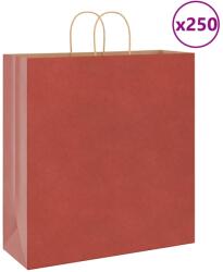 vidaXL 250 db piros papírzacskók fogantyúkkal 45x17x48 cm (4101765)