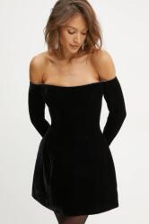 Bardot bársony ruha NADENE fekete, mini, testhezálló, 59528db1 - fekete XL