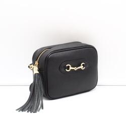 Luka fekete erezett női bőr válltáska 20-040