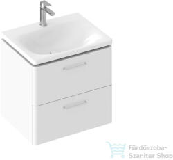 RAVAK SD BALANCE II 50cm-es 2 fiókós szekrény, fehér, króm foganytúval X000001813SETC (X000001813SETC)