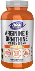 NOW Arginine & Ornithine 500/250mg (250 veg kapszula) - Aminosav keverék 250 veg kapszula