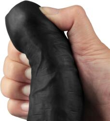  Tölthető, realisztikus vibrátor 22, 5 cm - 9" real softee rechargeable vibrating dildo (black)