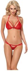Obsessive 838-SET-3 - pántos csipke melltartó szett (piros) (22146793131) - sexshopcenter