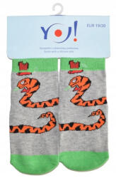  Yo! ABS pamut zokni 1 db 19/20 - szürke/kígyó - babyshopkaposvar
