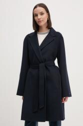 Tommy Hilfiger gyapjúkabát sötétkék, átmeneti, oversize, WW0WW43603 - sötétkék 40