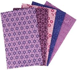 Tissu de Marie fat quarter csomag, 5 db patchwork pamutvászon, 50 x 57 cm/db, Artistic amethyst, 96592