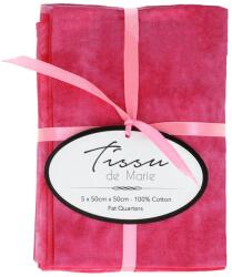 Tissu de Marie fat quarter csomag, 5 db patchwork pamutvászon, 50 x 57 cm/db, felhős, rózsaszín árnyalatok, 95699-01