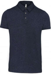 Kariban Férfi galléros rövid ujjú jersey póló, Kariban KA262, French Navy Heather-2XL (ka262fnvh-2xl)