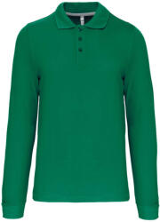 Kariban Férfi hosszú ujjú galléros piké póló, Kariban KA243, Kelly Green-2XL (ka243kl-2xl)