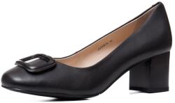 KARISMA Pantofi eleganti negri cu toc gros, JIJI20087A 01-N