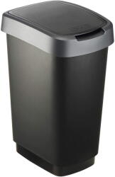 Rotho Coș de gunoi din plastic reciclat, argintiu-negru 25 l Twist - Rotho Cos de gunoi