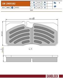DANBLOCK set placute frana, frana disc DANBLOCK DB 2905582 (DB 2905582)
