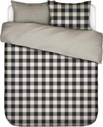 Essenza Lenjerie de pat Chess 200 x 220 cm alb cu negru cu 2 fețe de pernă 60 x 70 cm închidere flap (101745-100-02)