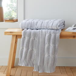 Catherine Lansfield Pătură gri tricotată 130x170 cm Chunky Marl Knit - Catherine Lansfield Patura