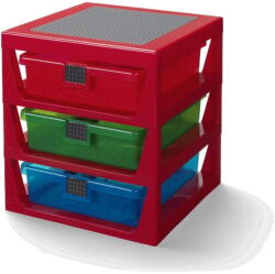 LEGO® Organizator pentru depozitare cu 3 sertare LEGO®, roșu