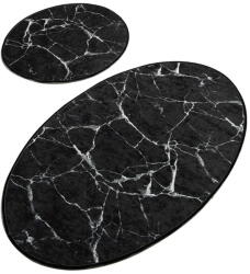 Foutastic Set 2 covorașe ovale de baie Foutastic Marble, negru