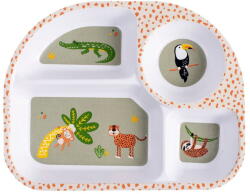 Ladelle Farfurie albă pentru copii 27x21 cm Jungle - Ladelle Set pentru masa bebelusi