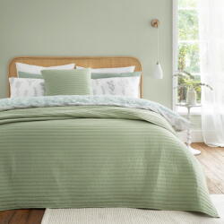 Bianca Cuvertură verde matlasată pentru pat dublu 220x230 cm Quilted Lines - Bianca