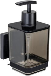 WENKO Dozator de săpun lichid negru autoadeziv din plastic 340 ml Quadro - Wenko