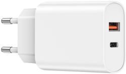 WIWU hálózati töltő Wi-U002 PD + QC 20W 1x USB 1x USB-C, fehér
