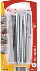 Fischer Befestigungssysteme Dibluri plastic cu șurub Fischer SXR 10x100 mm, 4 bucăți, cap înecat, pentru rame/tocuri (712174)