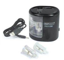 Rapesco Ascutitoare electrica Rapesco PS12 2 orificii cablu USB negru (IR1449)