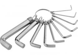 Sparta HEX imbuszkulcs szett 1, 5-10mm, CrV, 10 db nikkel (112685) (112685)