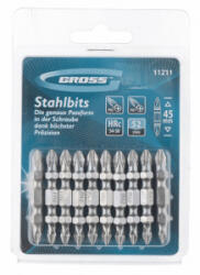 GROSS PH2-PH1x45mm 10db professional bitkészlet kétvégű (11211) (11211)