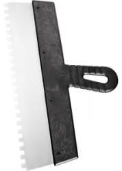 SIBRTEH 300mm 6x6mm fogazott spatulya rozsdamentes, műanyag nyéllel (85467) (85467)