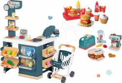 Smoby Set magazin electronic cu electrocasnice Super Market Smoby cu cântar, scaner și cărucior cu hamburgeri (SM350239-26)